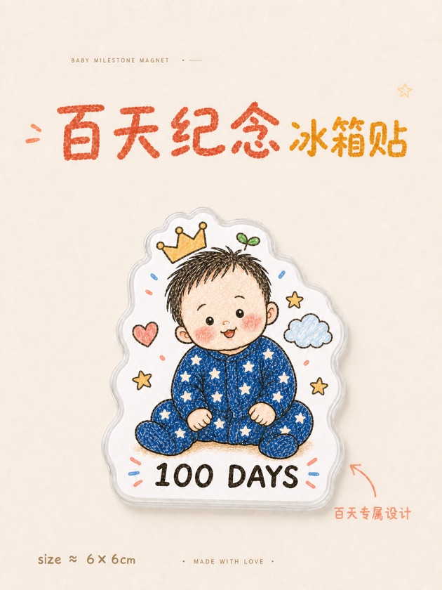 100天纪念Q萌手绘冰箱贴